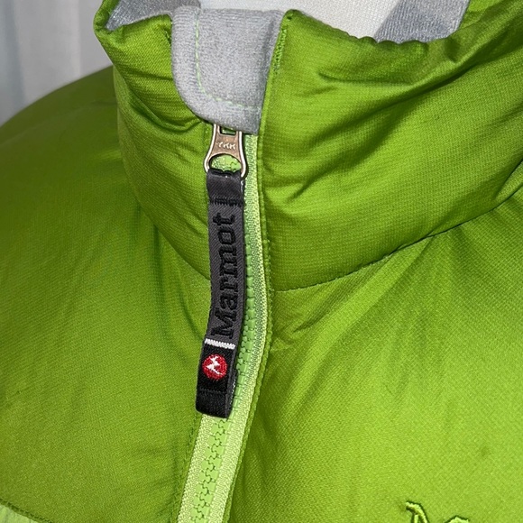 Marmot down puffer jacket-3 zipper pockets/cinch waist/up-down double-zip front - Picture 5 of 16